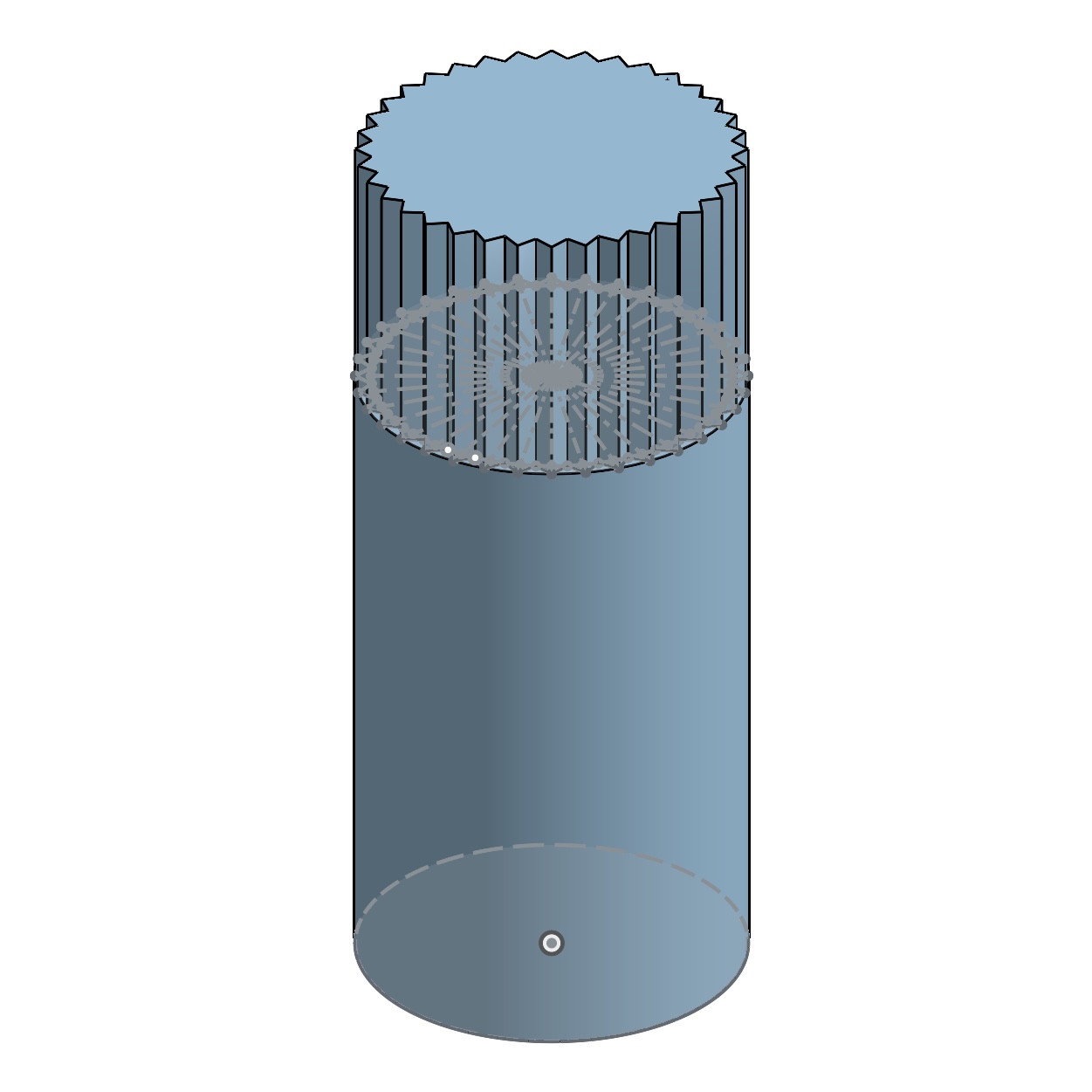 0.75 inch diameter 36 tooth center spline shaft proto v1