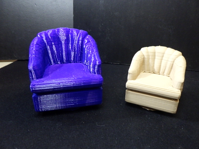 Pleated Swivel Chair in Playmobil Diorama Compatible Scale & Dollhouse Scale