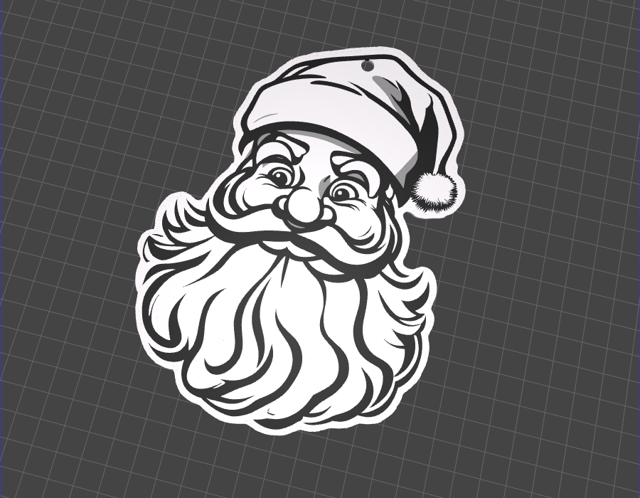Santa III decoration .3mf .stl colors x3
