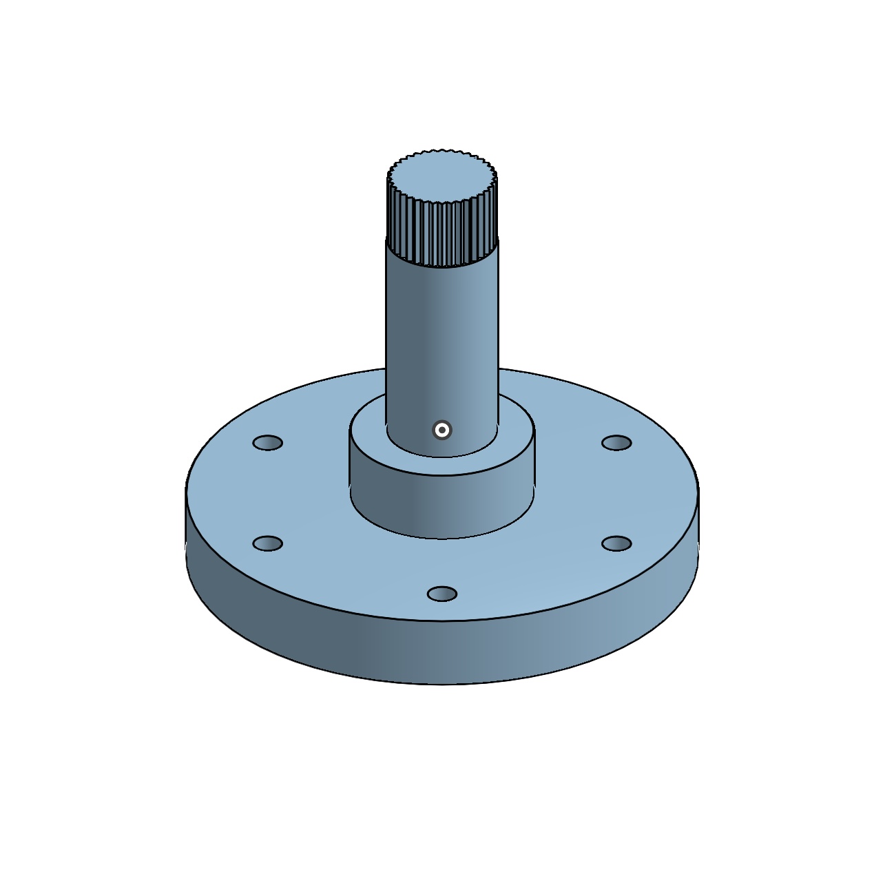 0.75 inch diameter 36 tooth center spline shaft proto v2