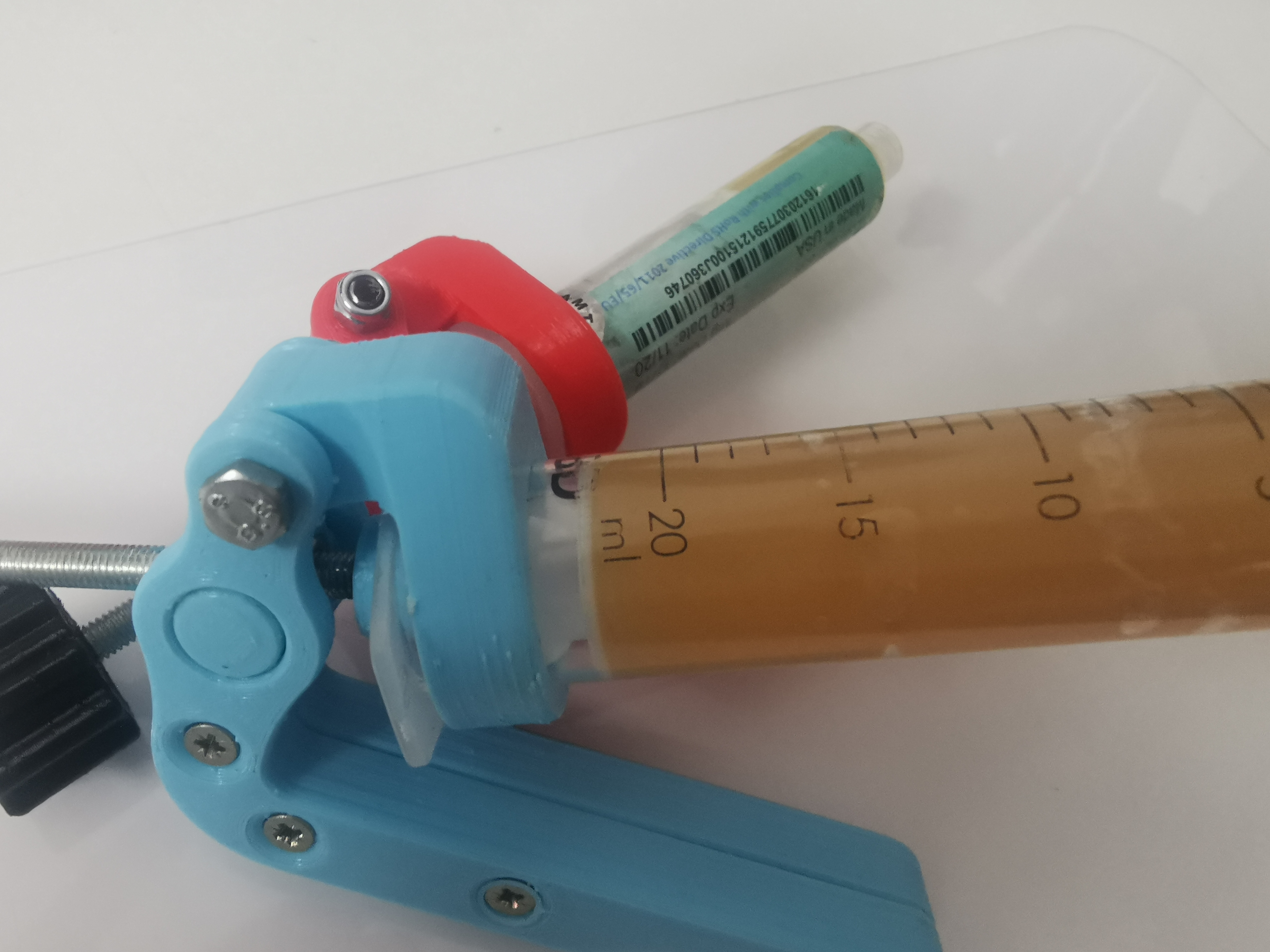 modificaciones para usar una jeringa de 20ml con el extrusor de flux