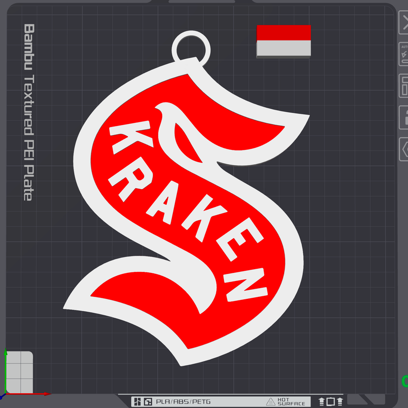 Seattle Kraken Winter Classic Oversized Necklace Logo by 3D River