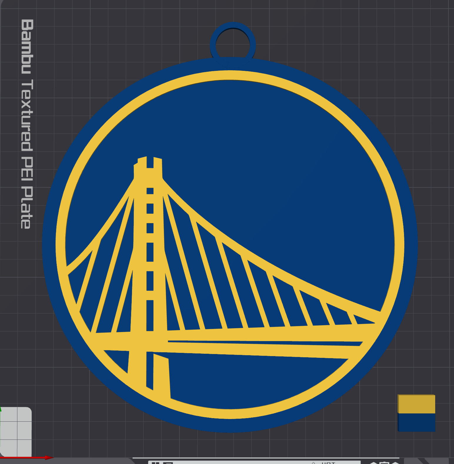 Golden State Warriors Oversized Necklace Logo