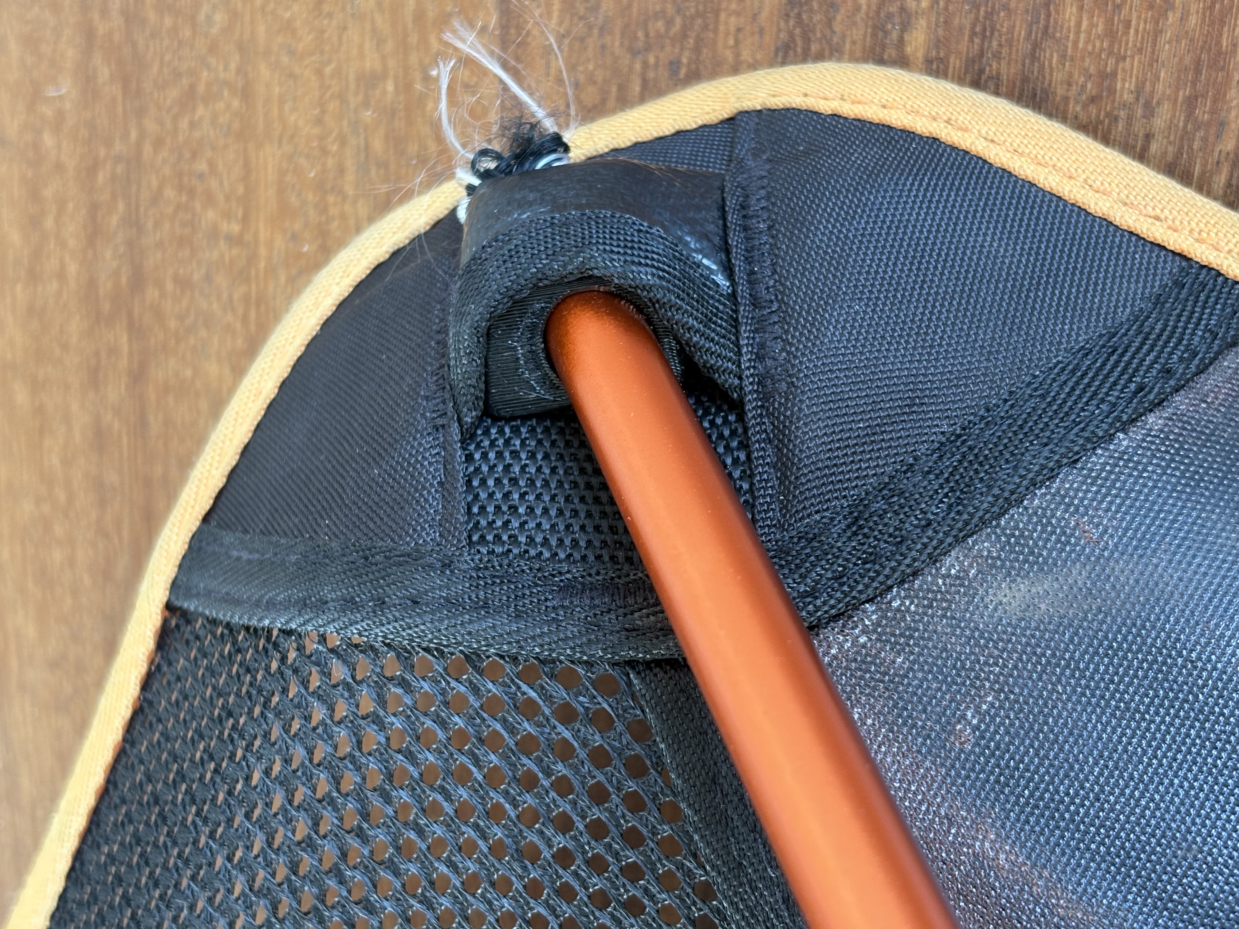 Foldable camping chair corner fix/protect