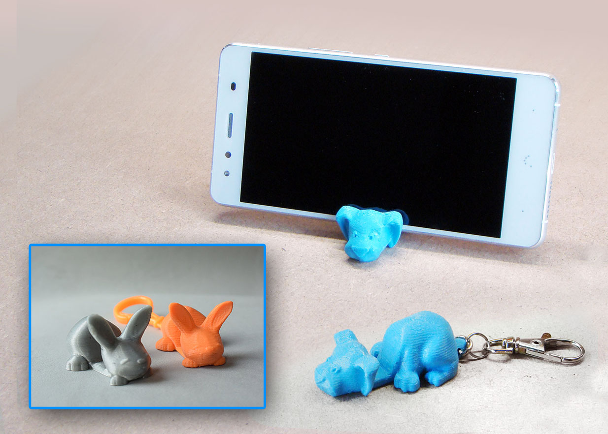 Keychain / Smartphone Stand (Dog and Bunny)