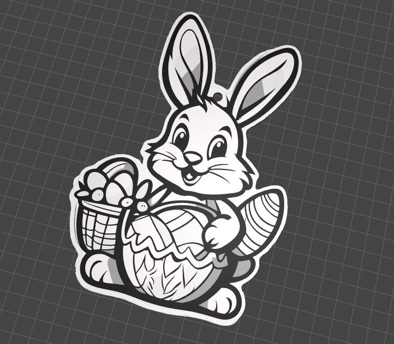 Easter Bunny II decoration .3mf .stl colors x3
