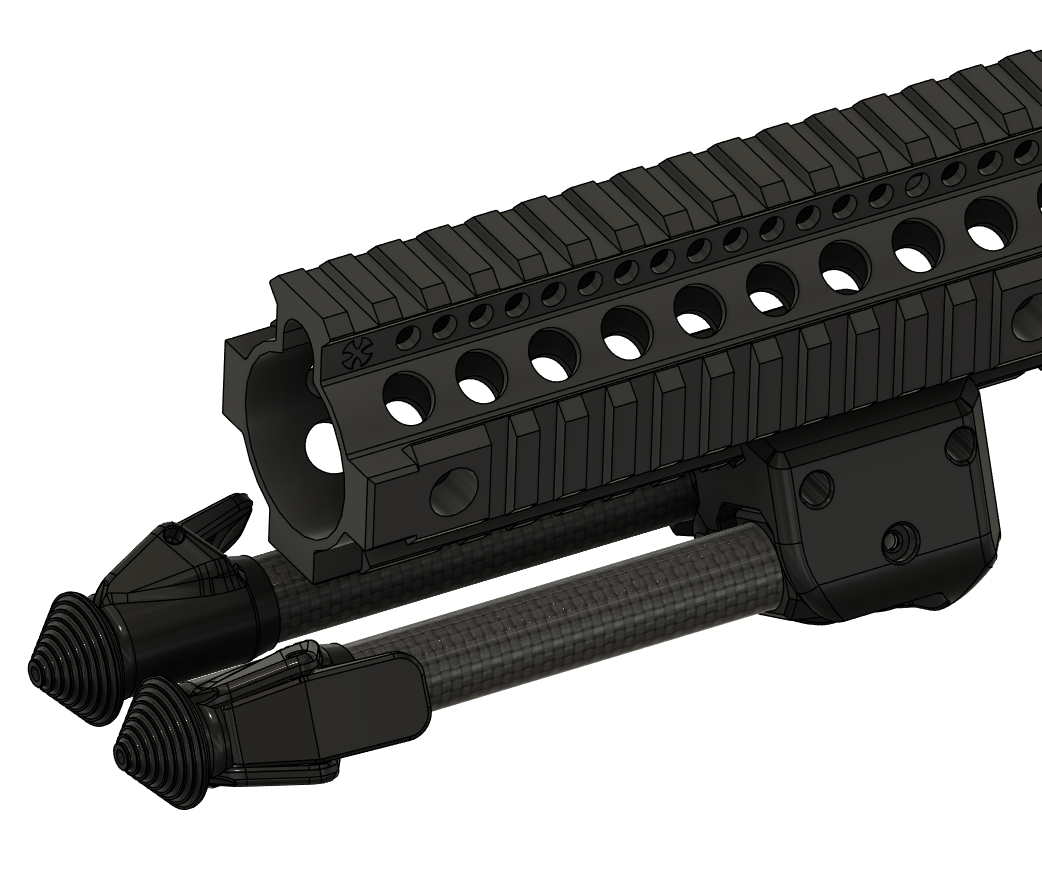 The CPod, a lightweight and adjustable picatinny bipod made with CF tubes