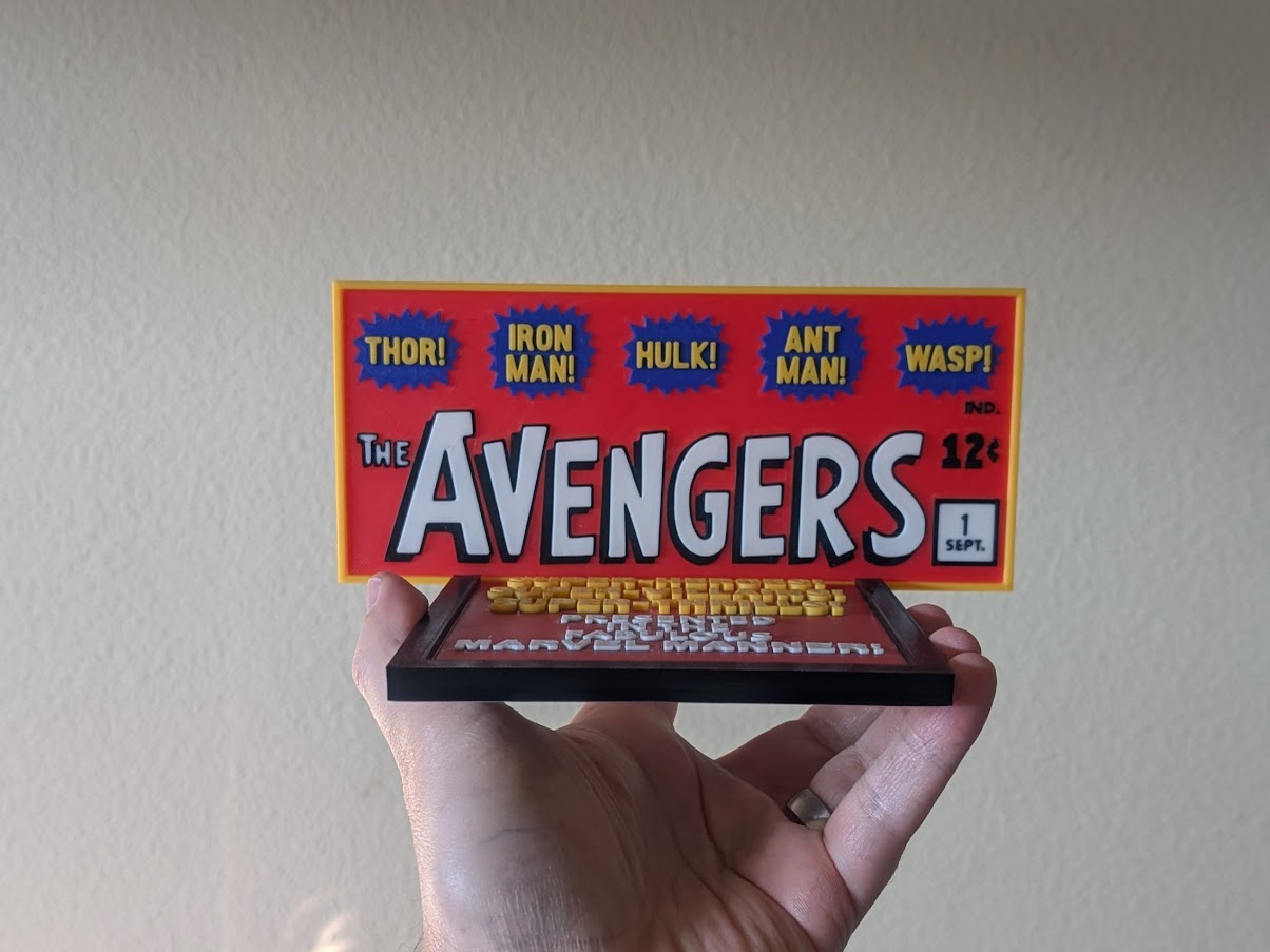 Avengers #1 Sign + Display Stand
