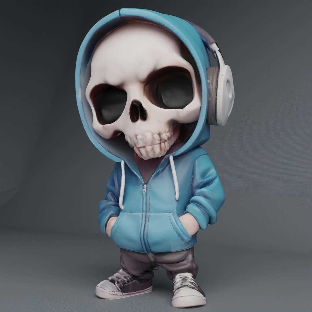 Cool Skull Hoody Boy with overears and with keychain version!