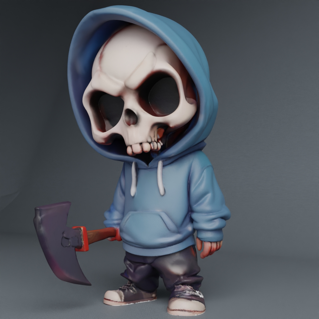 Cool Skull Hoody Boy with a axe and with keychain version!