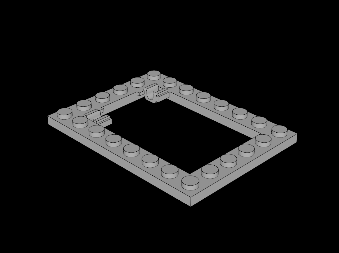 Lego Compatible (92107.dat) Plate  6 x  8 Trap Door Frame with Flat Clips
