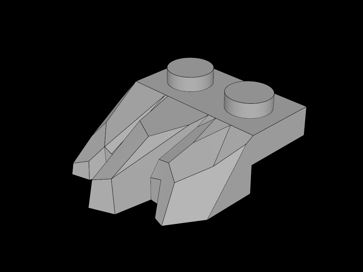 Lego Compatible (27261.dat) Plate  1 x  2 with  3 Rocky Claws