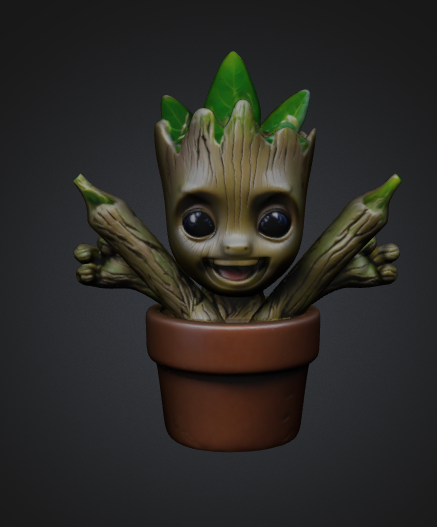 baby groot pen pot