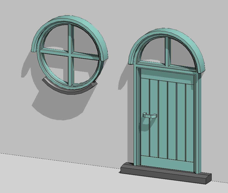 Door and Window for doll, dwarf, hobbit, tinkerbell or mouse houses. No support printable.