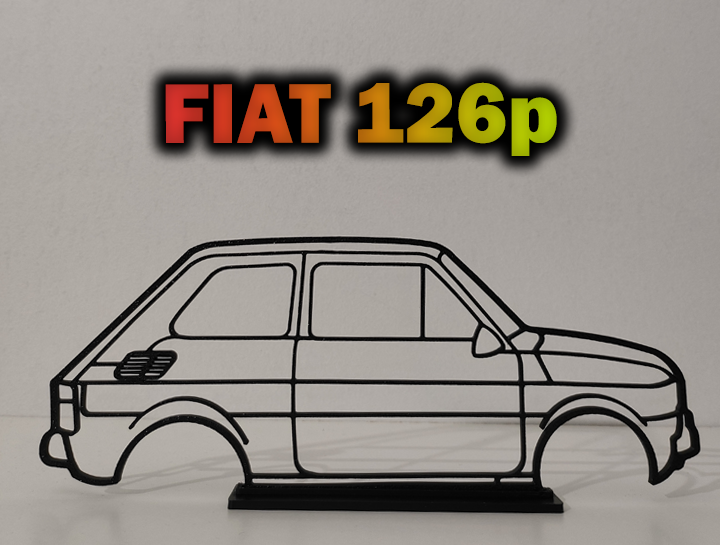 Fiat 126p Car Outline Wall Art
