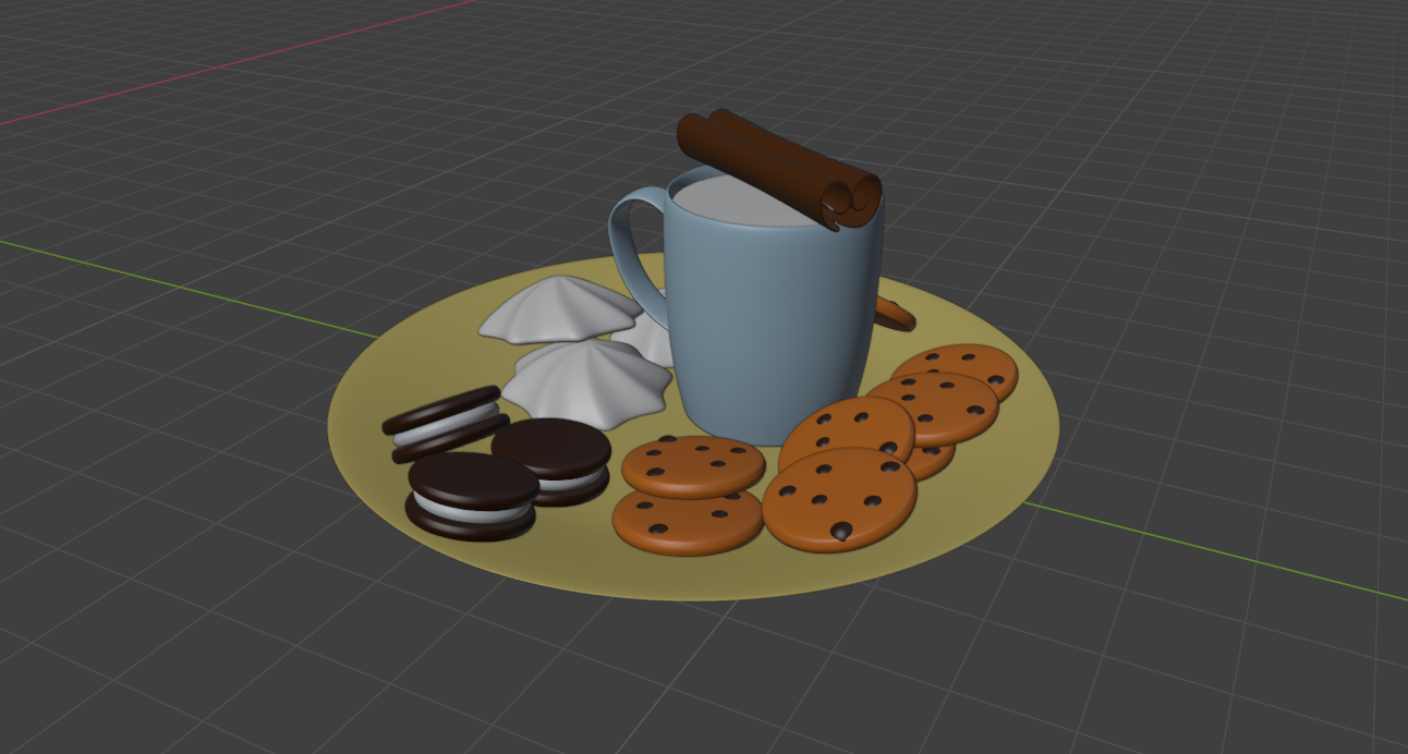 А cup of milk and biscuits