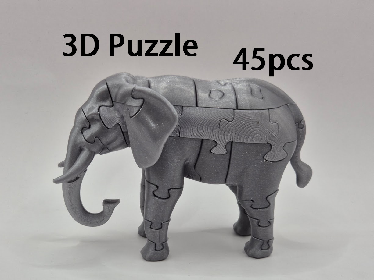 Elephant 3D Puzzle  (45 pieces)