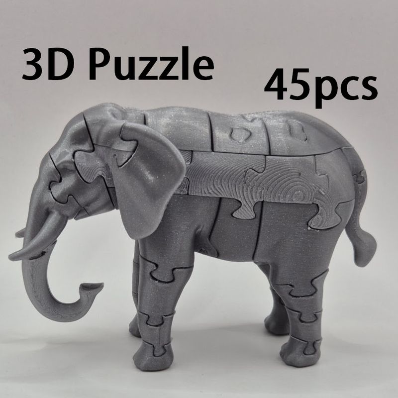 Elephant 3D Puzzle (45 pieces) by Wilko_SLO | Download free