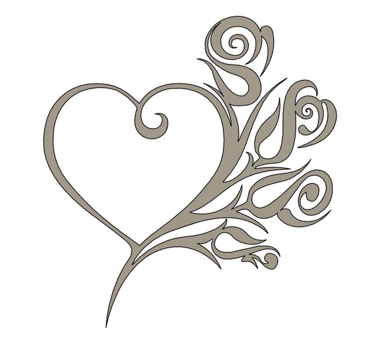 heart and roses