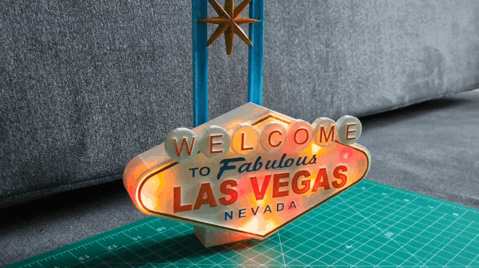 Las Vegas Sign with box for fairy lights