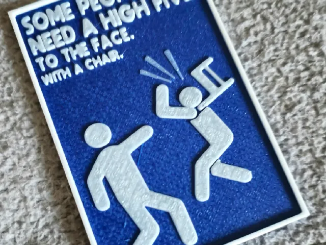 "High Five To The Face" Funny Sign / Magnet