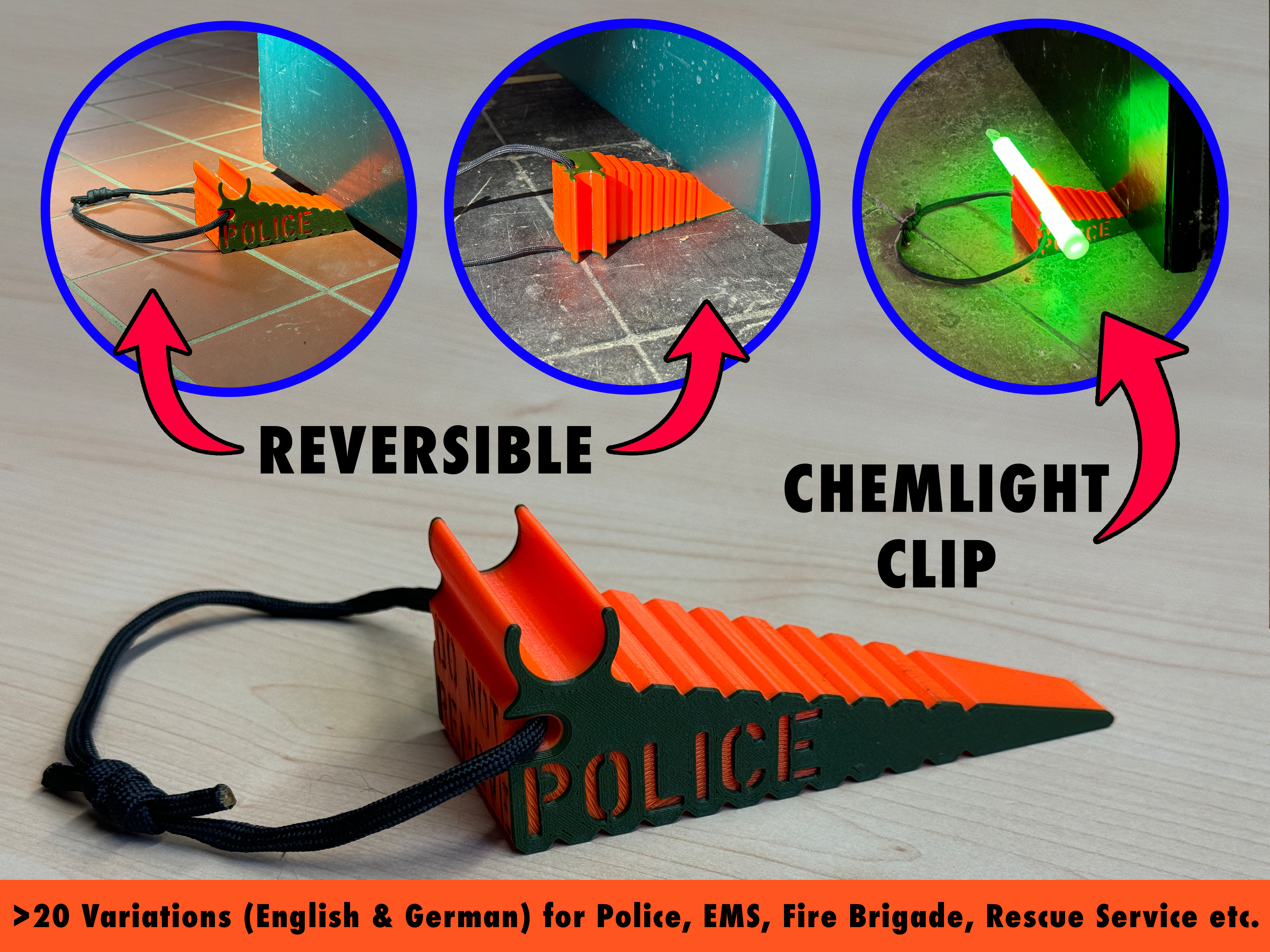 "TAC-WEDGE" - Multidirectional Door Wedge for Emergency Personnel