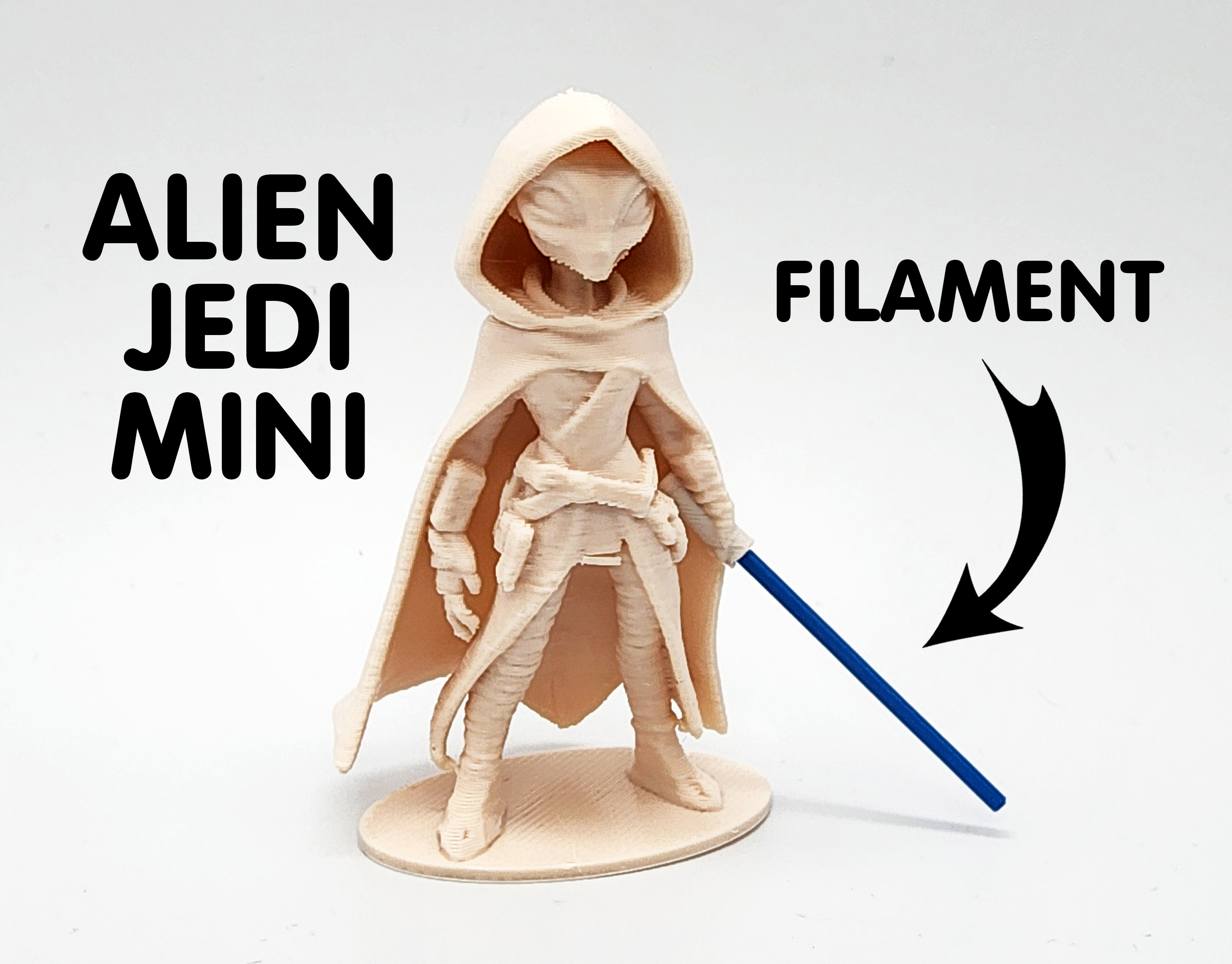 Alien Jedi Miniature w/Filament Lightsaber