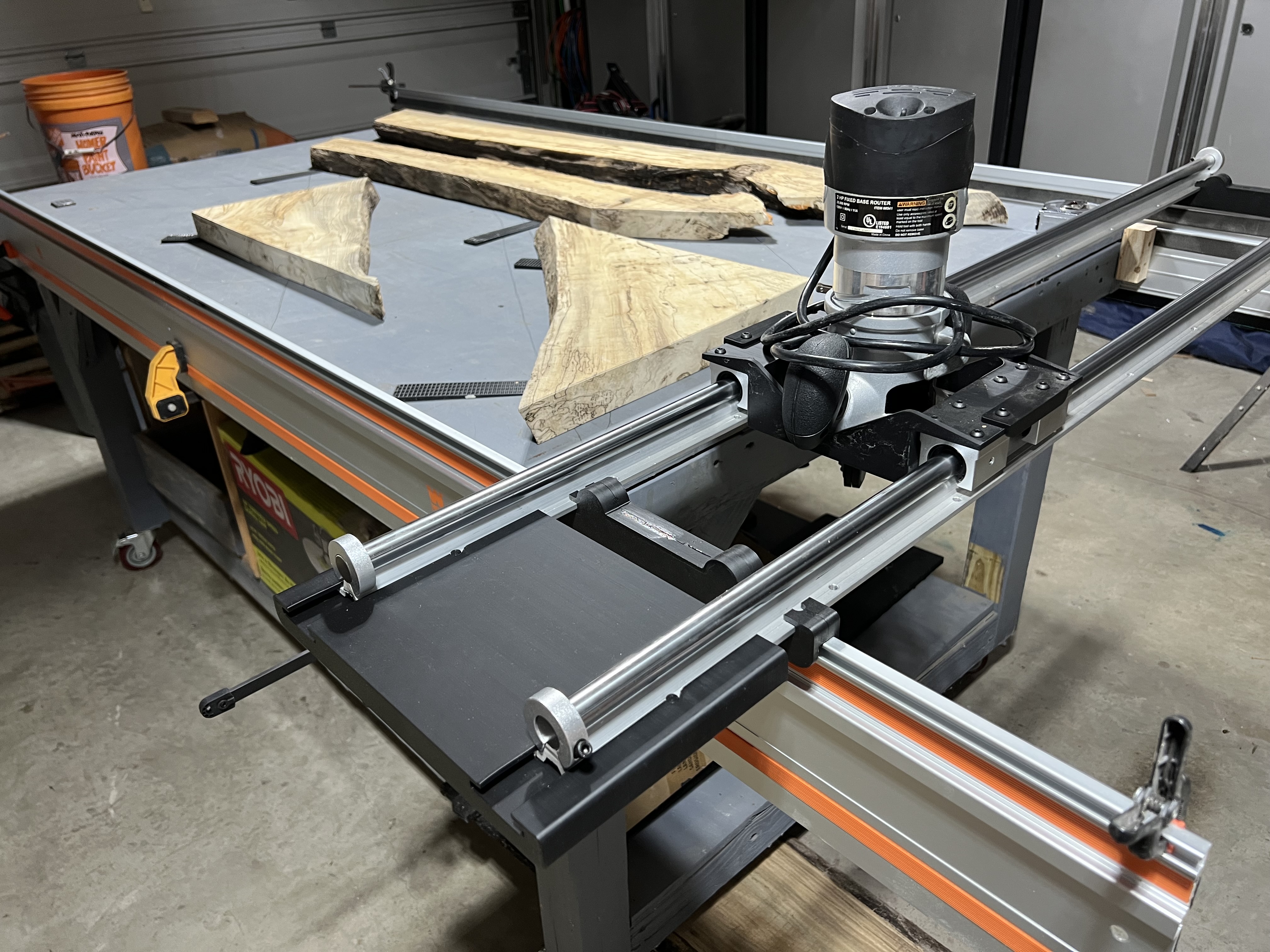 Router Sled utilizing Track Saw Guide Rails