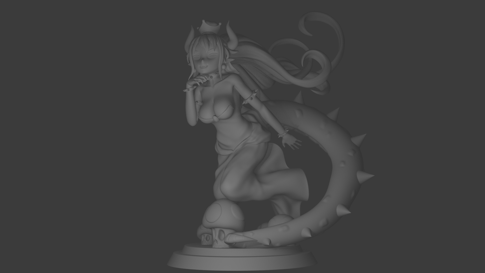 Bowsette - fix to be printable (SLA)