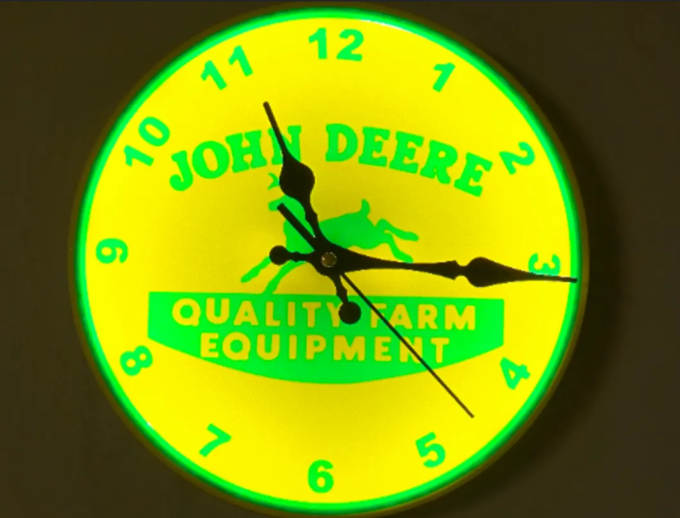 John Deere Lightbox Clock