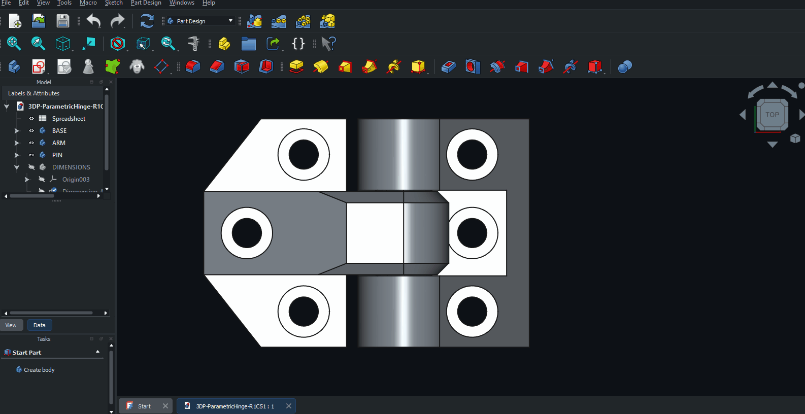 Miniatura 4 do modelo 3D Parametric Hinge R1C51