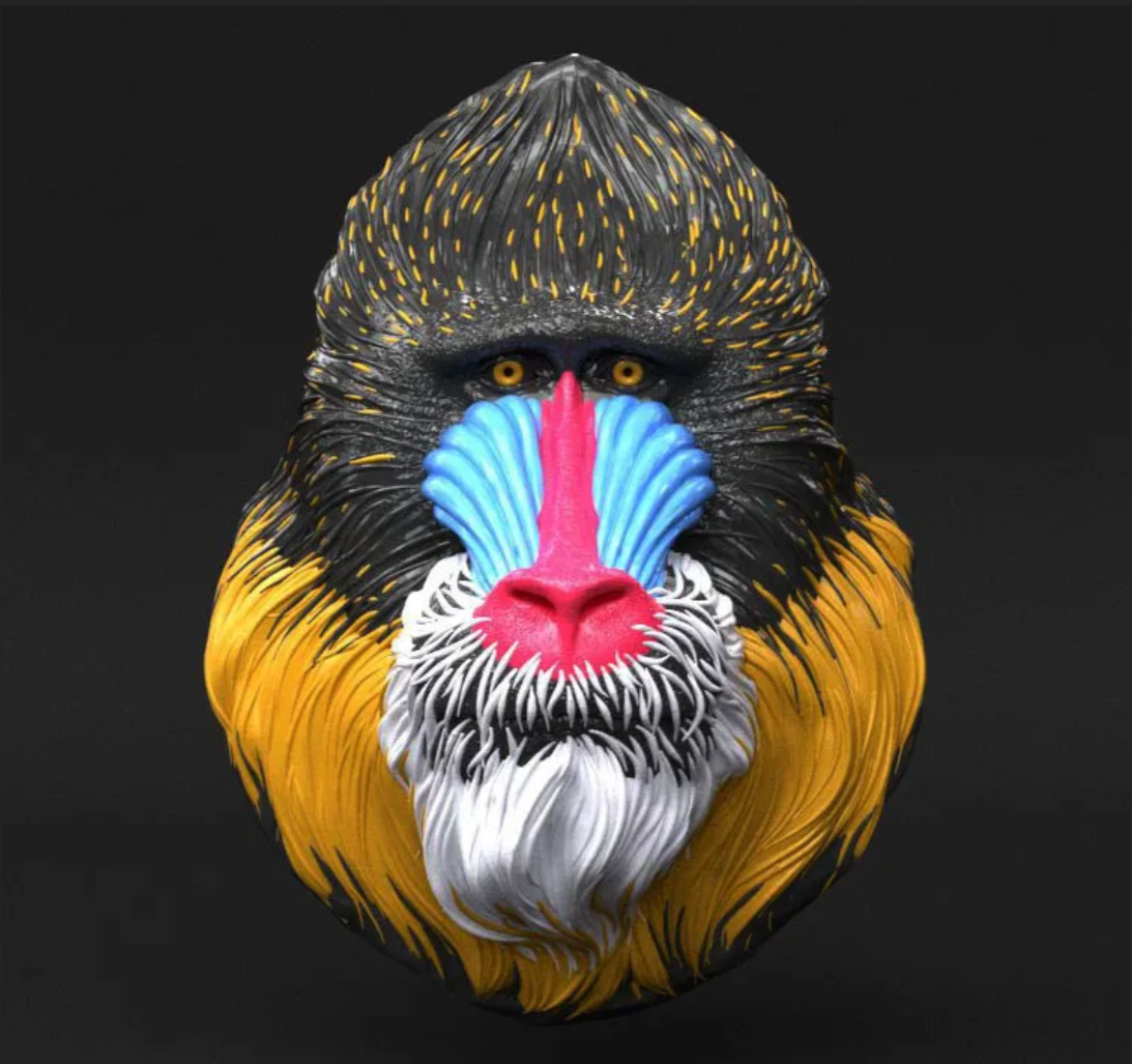 Mandrill with a table stand