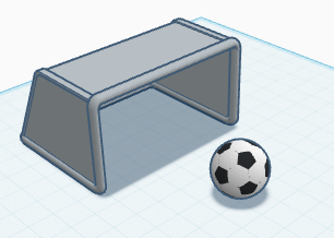 Soccer goal and soccer ball
