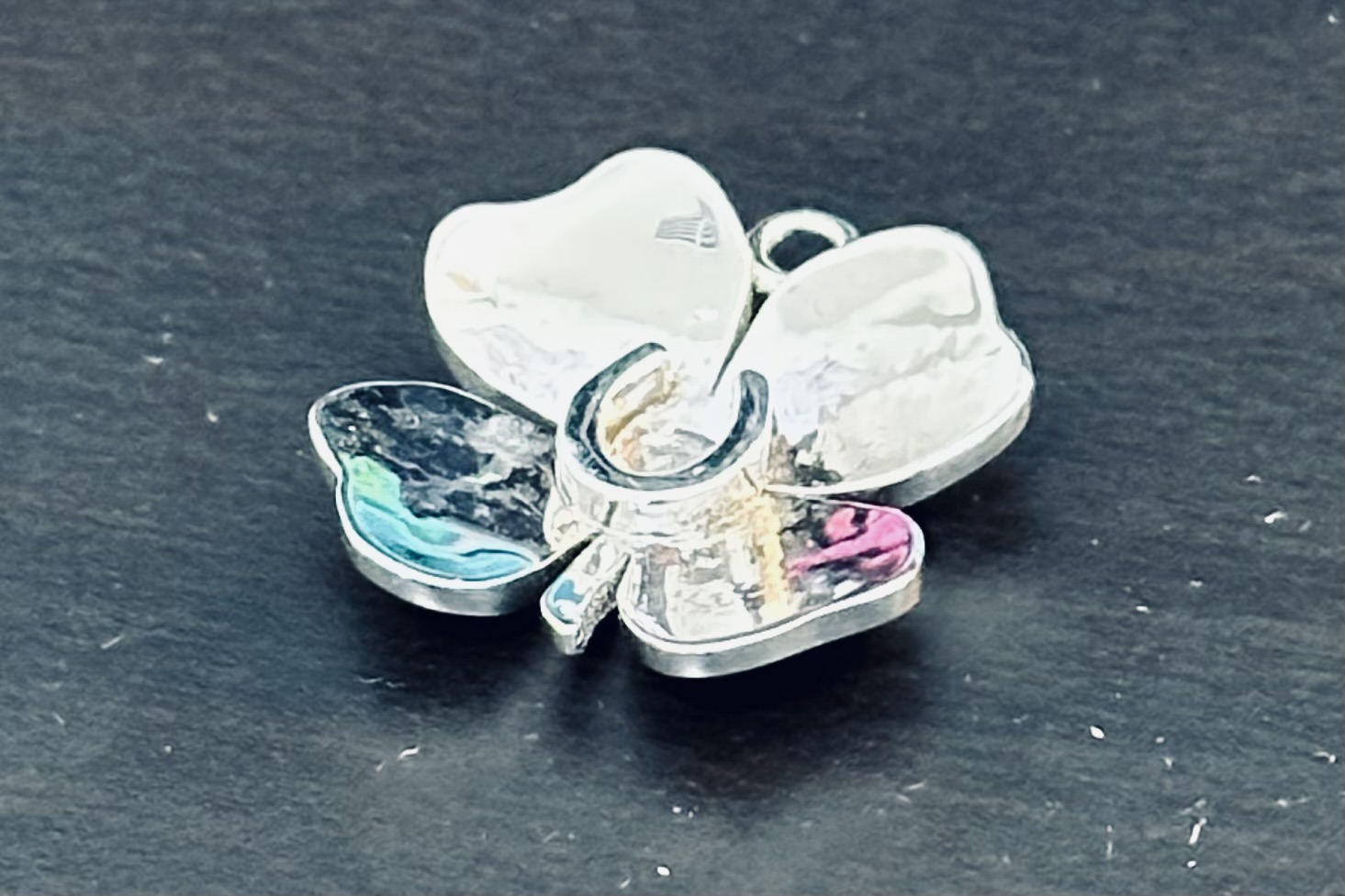 Double-Luck Four-Leaf Clover with Horseshoe Pendant or Earrings