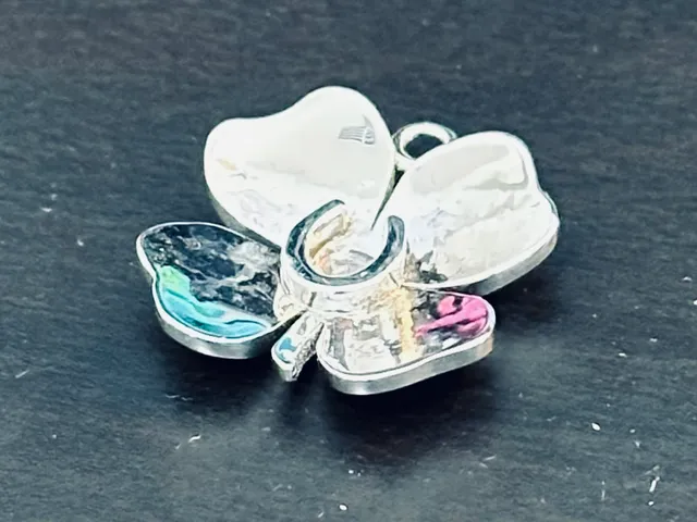 Double-Luck Four-Leaf Clover with Horseshoe Pendant or Earrings