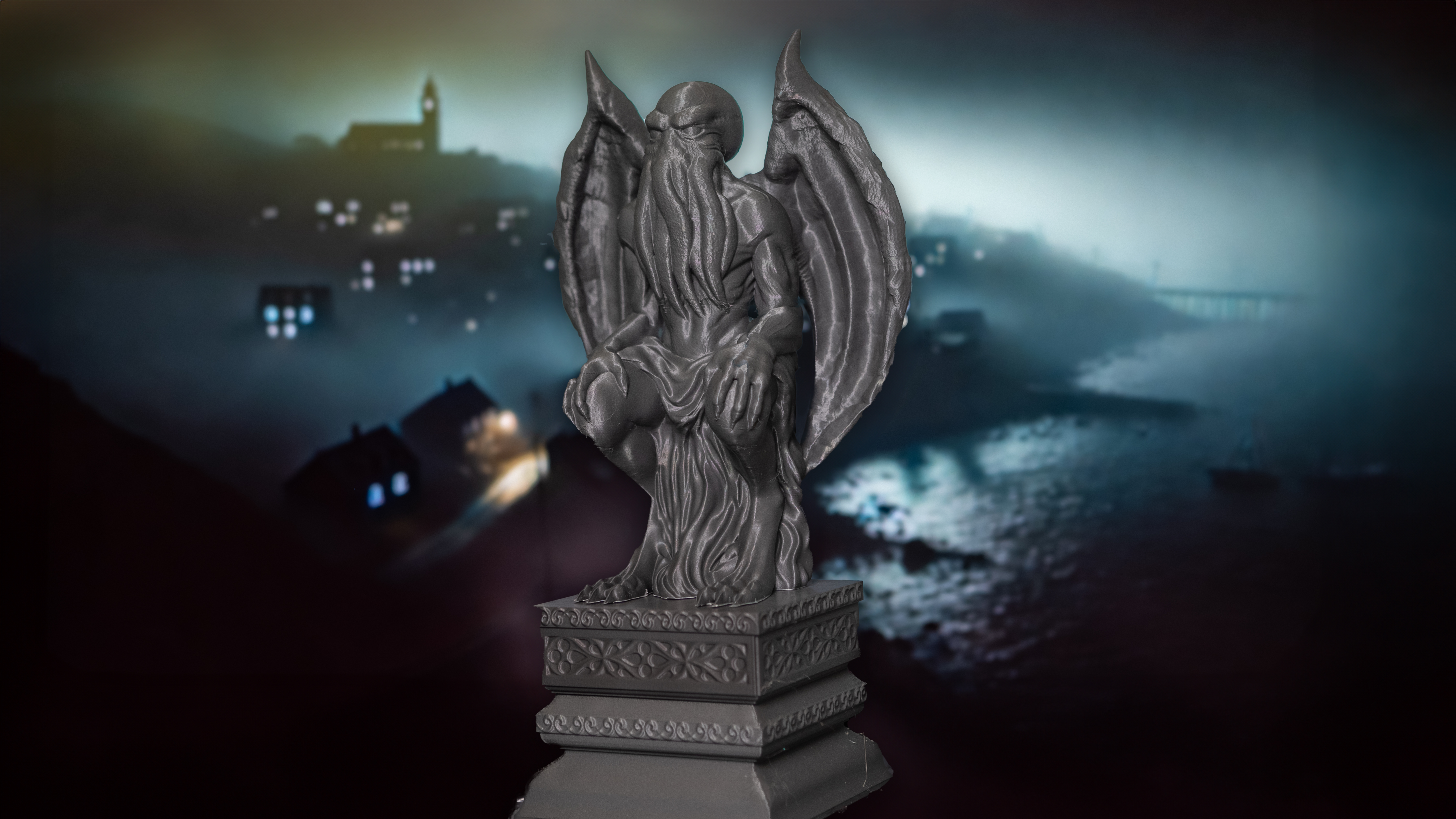 Cthulu 3D Printable Desk Statue - Fabled Creatures 02