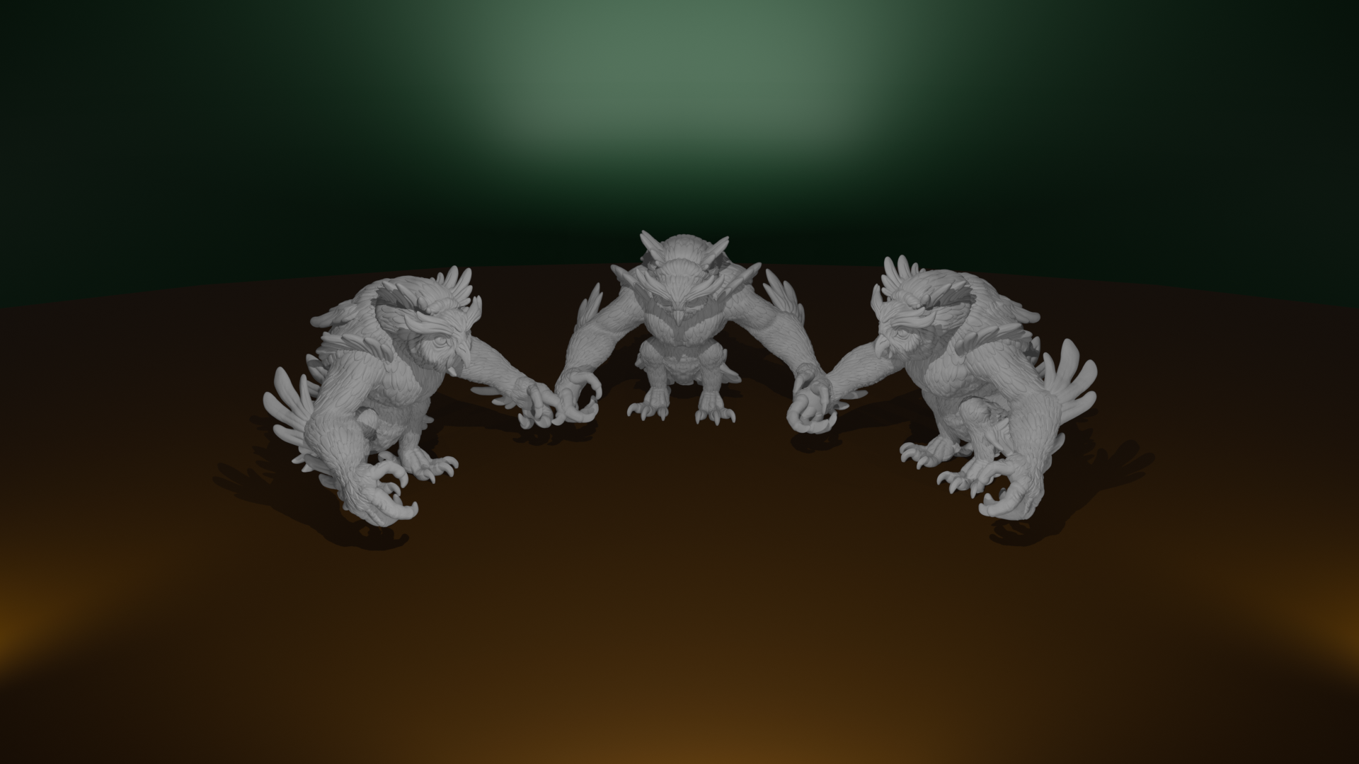 Owlbear Miniature Set – 14 Unique Poses (No Base) | 28mm Scale