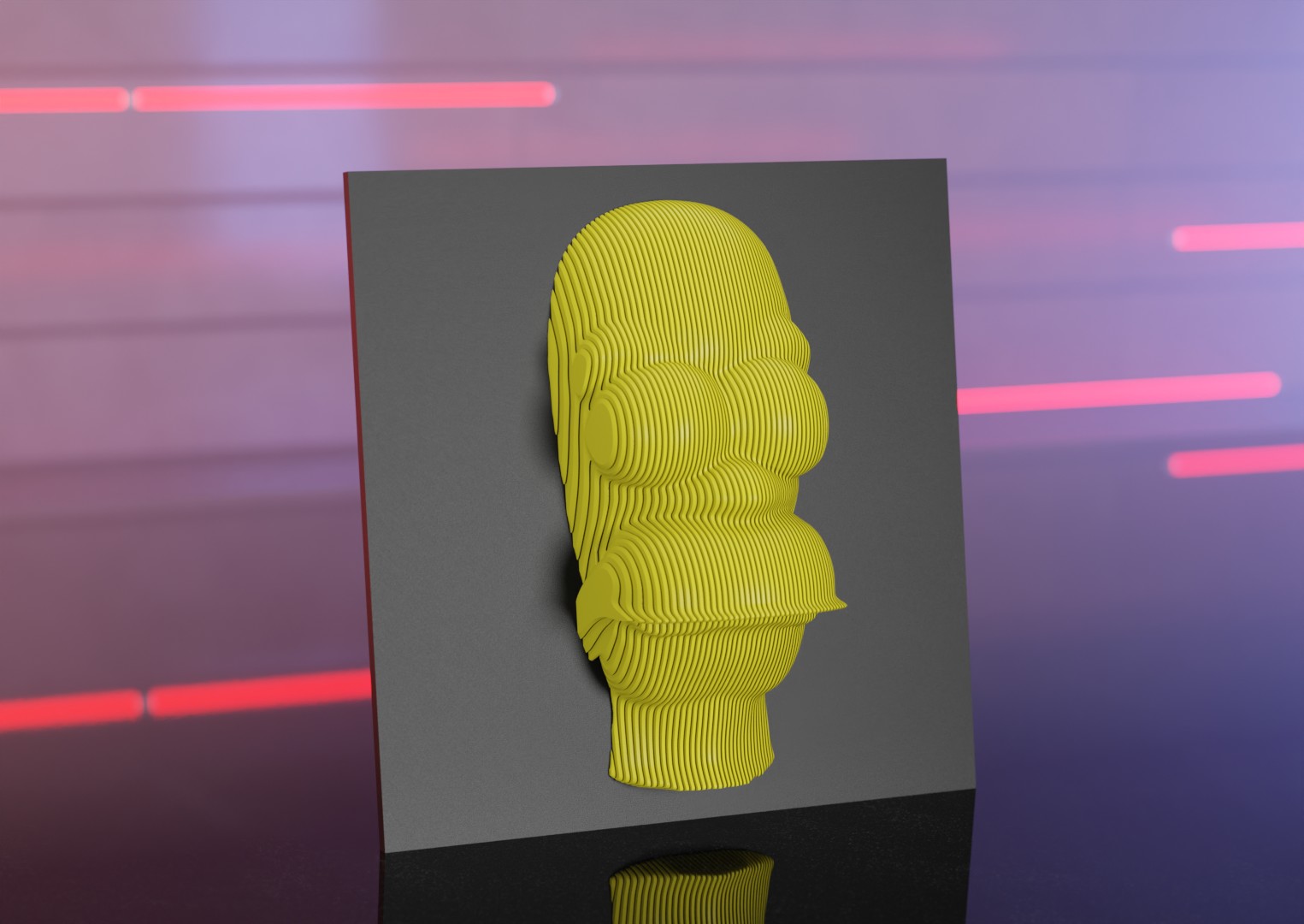 Homer Simpson Layered Wall Art
