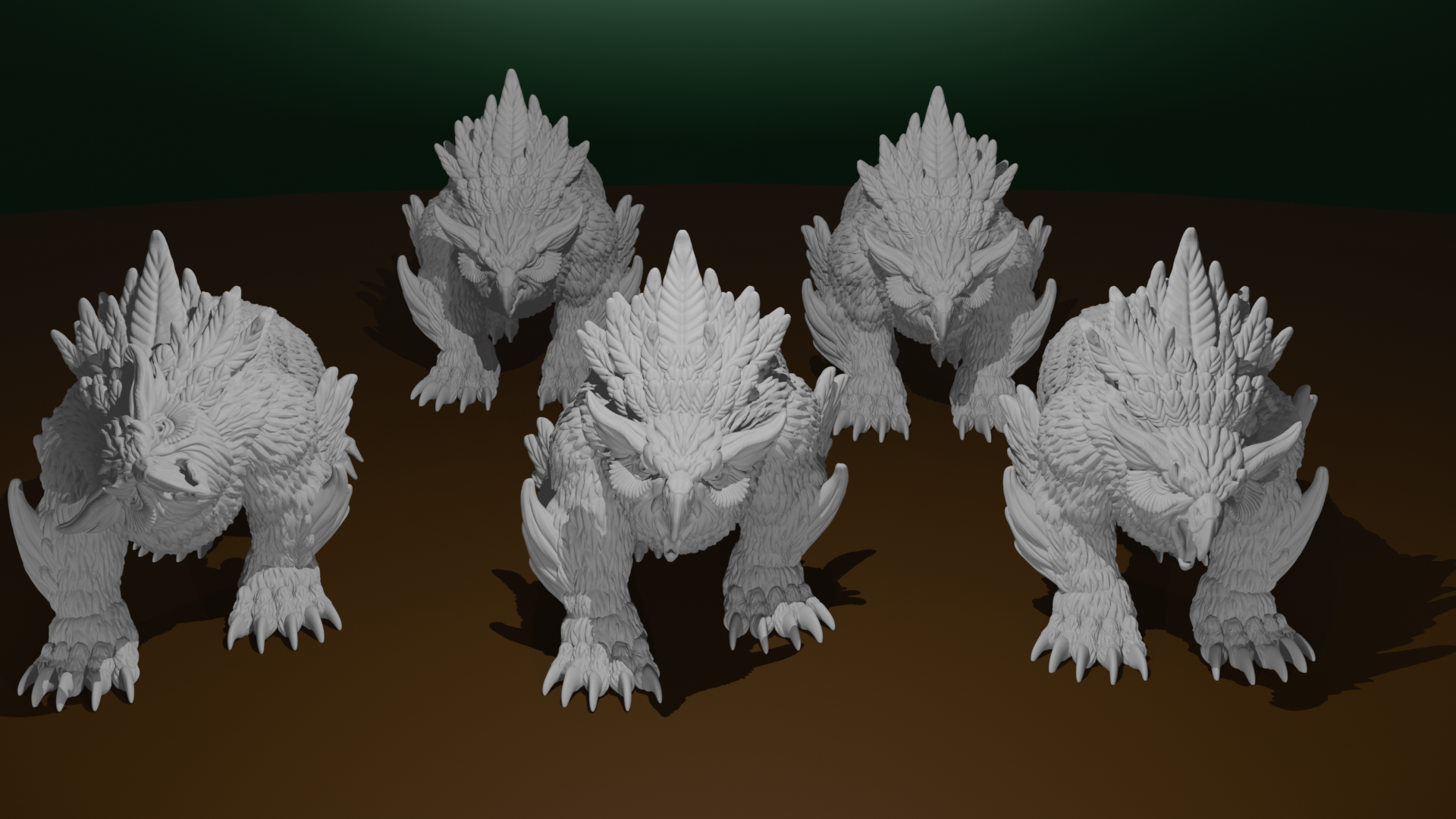 Highland Owlbear Miniature Set – 16 Poses | 28mm Scale (No Bases)