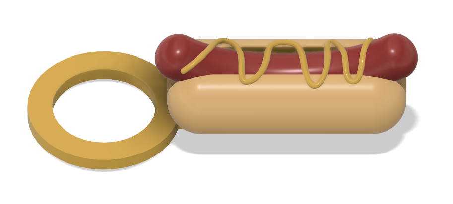 Hotdog keychain 5cm colored