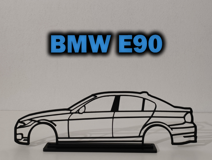 BMW E90 Car Outline Wall Art