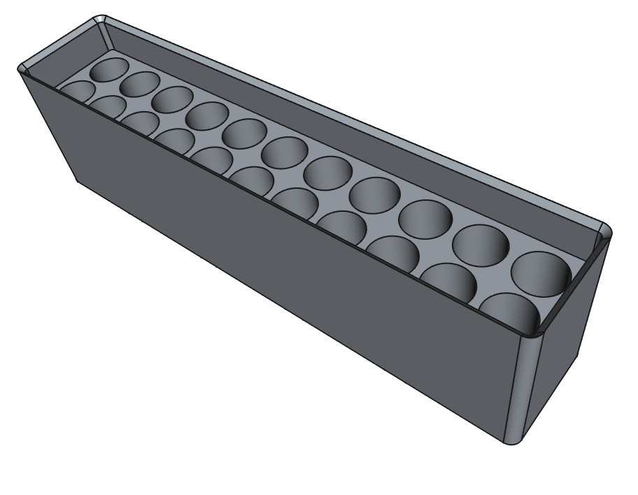 Gridfinity 5x1 Battery Box for 22 AA Batteries