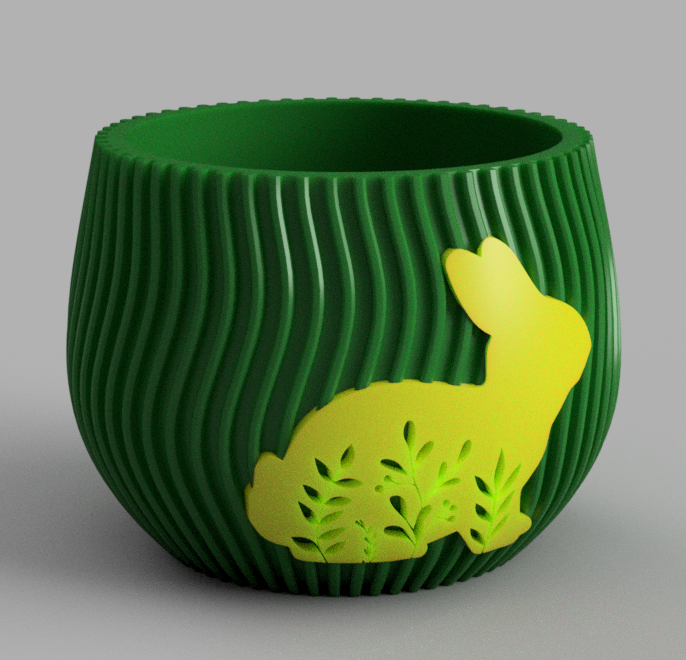 Easter flowerpot with bunny