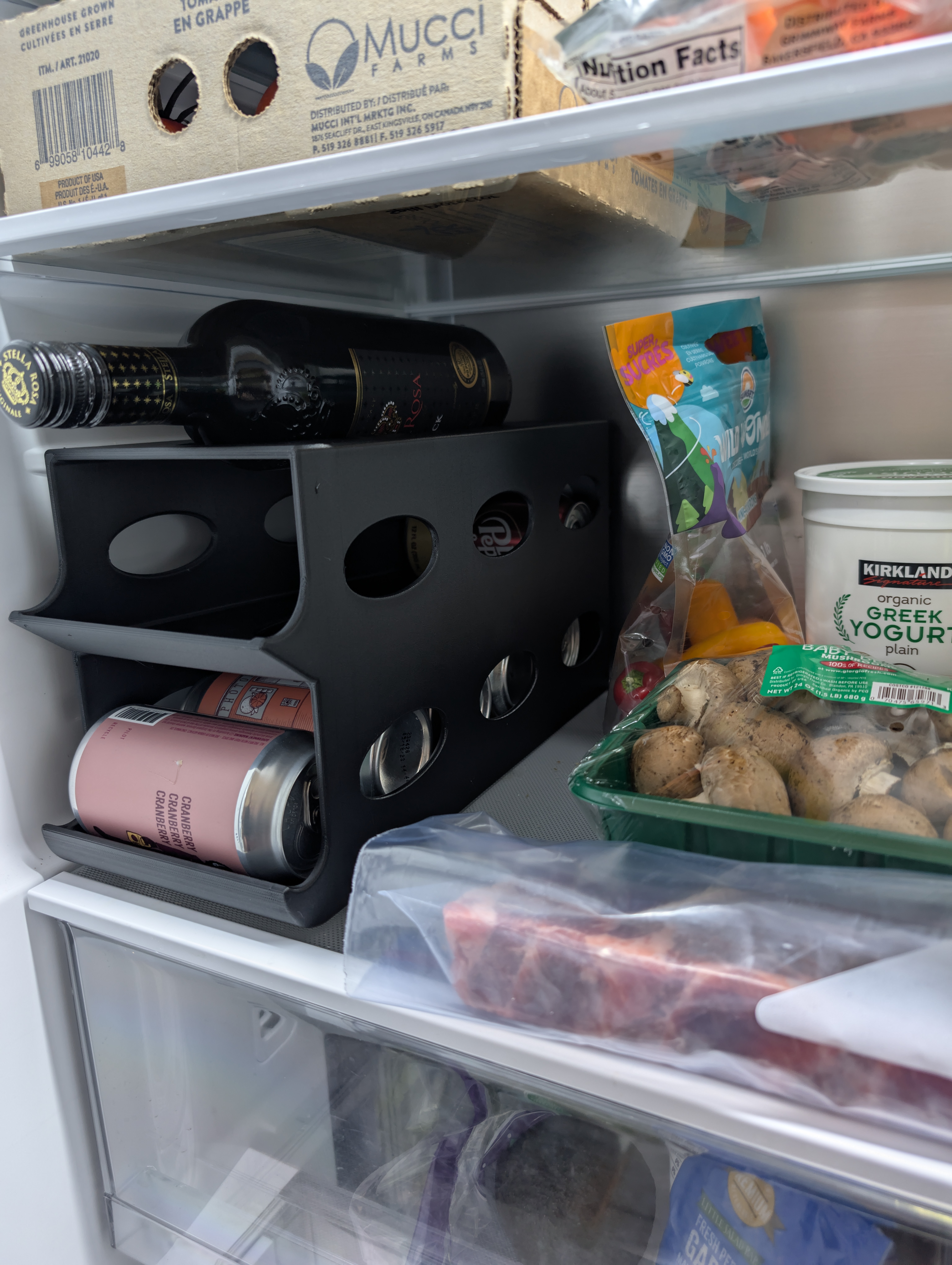 Refrigerator 11 Can Organizer and 1 Wine Bottle