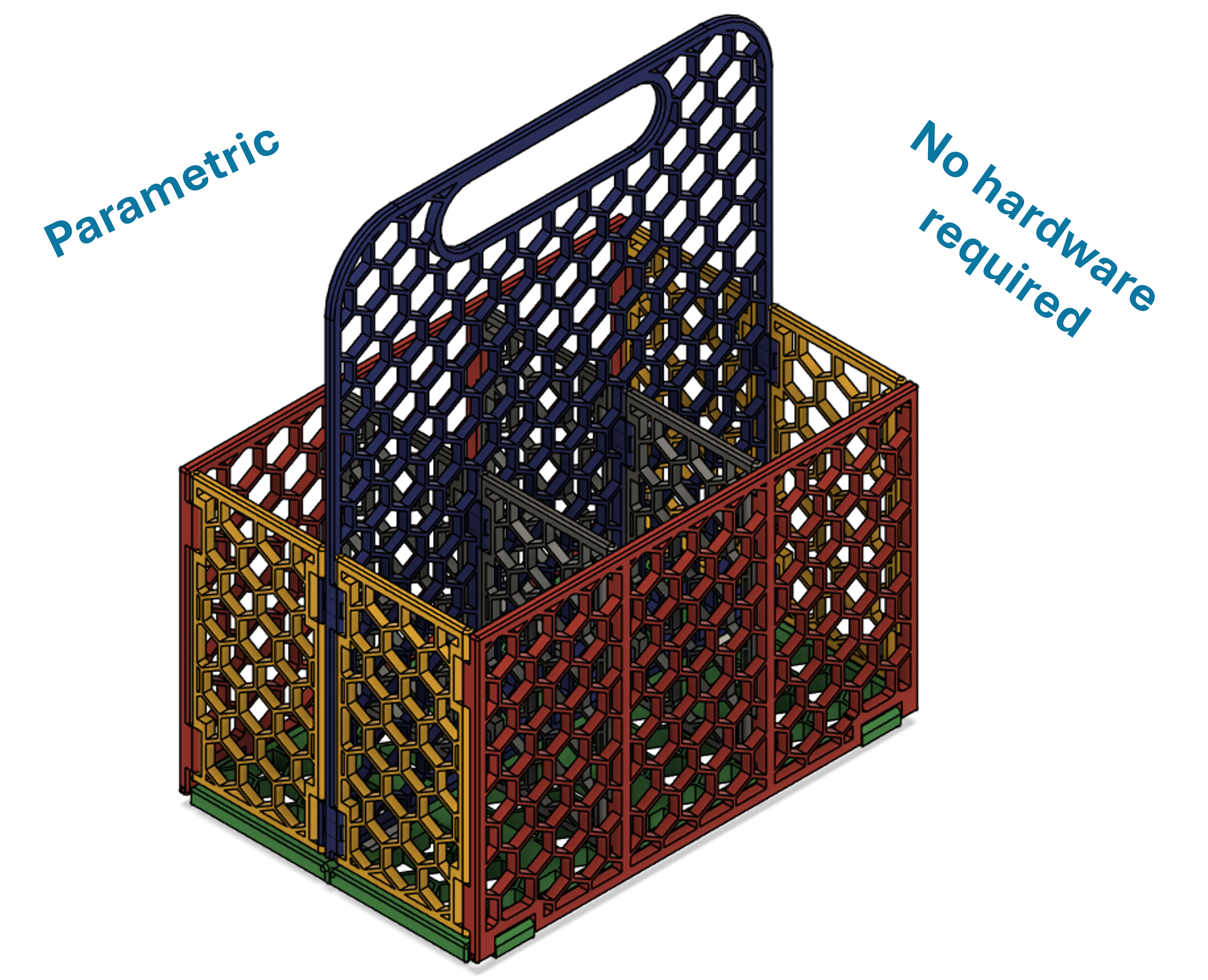 Miniatura 2 do modelo 3D Parametric Foldable Bottle Crate