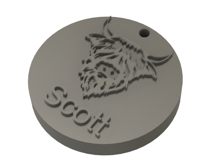 Scottish highlander Scott Keychain