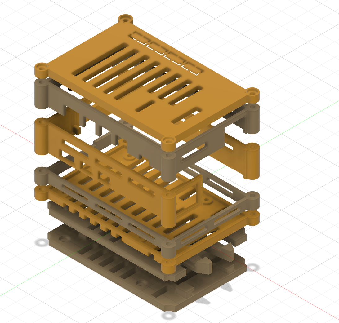 Modular case for Raspberry Pi 5 + miscellaneous HATs