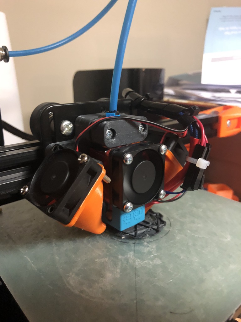 Tronxy X1 E3D lite6 mount incorpoating fixings for supercooler fan dcts
