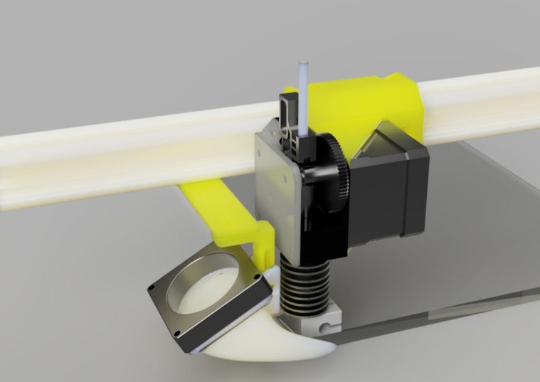 E3D hotend and Titan Extruder mount for K8200 / 3DRAG 3D Printer