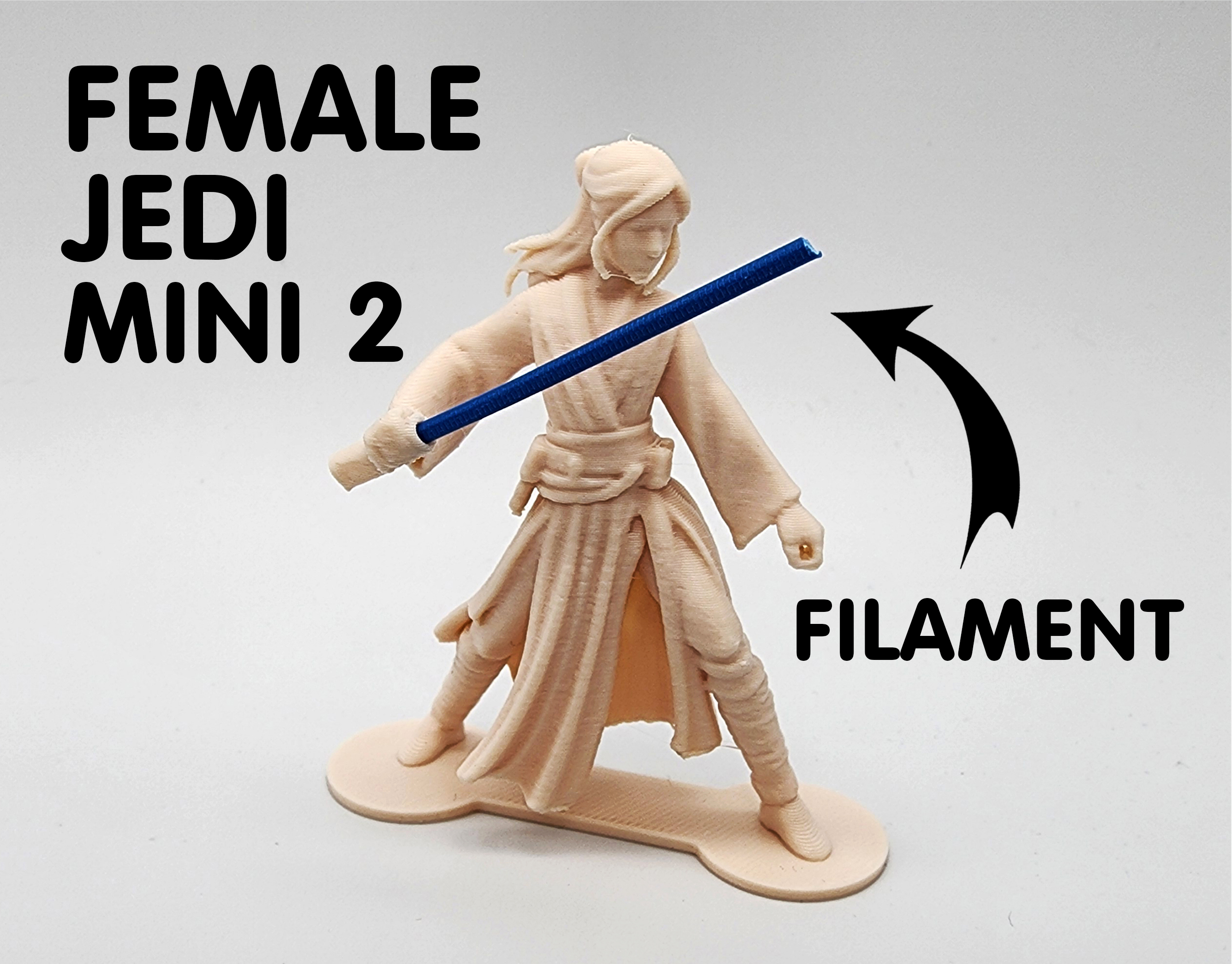 Female Jedi Miniature 2 w/Filament Lightsaber